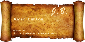 Jurin Bartos névjegykártya